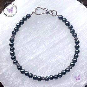 Hematite Bracelet With Hook Clasp